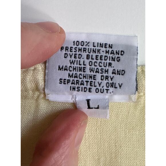 CP Shades Linen Tunic Top in Butter Yellow Size Large Beachy Loungwear - Picture 4 of 8